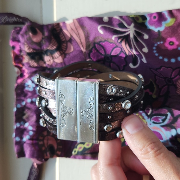 Brighton Silvertone & Leather Braided Bracelet - Picture 5 of 5